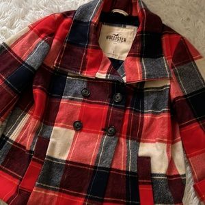 Hollister plaid jacket coat size S